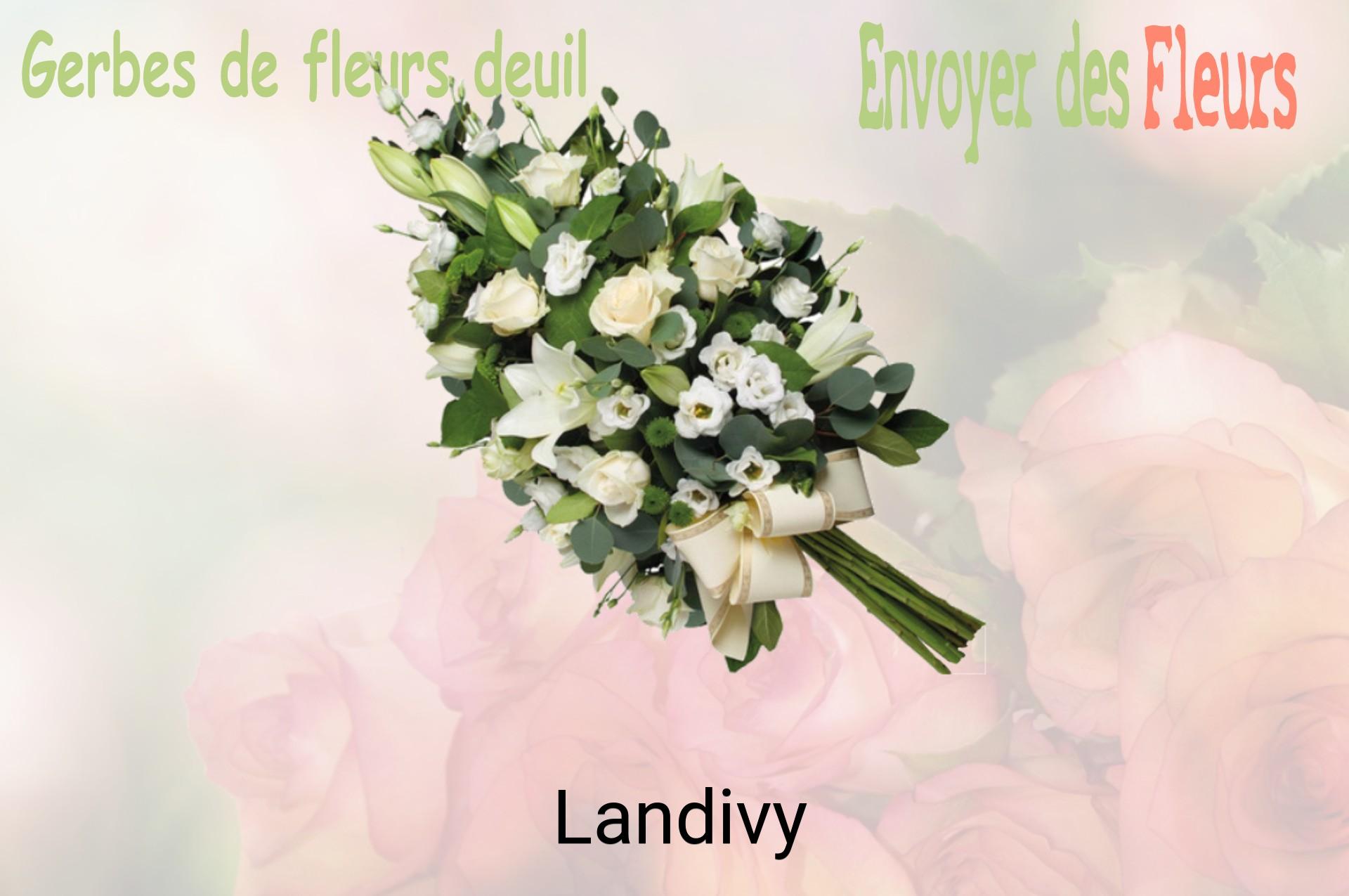 Gerbe de fleurs de deuil livrée à Landivy